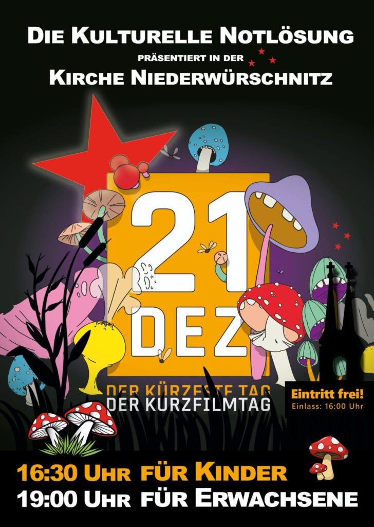 Die Notlösung lädt ein zur Kurzfilmnacht. Am 21.12. 16.30 für Kinder und 19 Uhr für Erwachsene